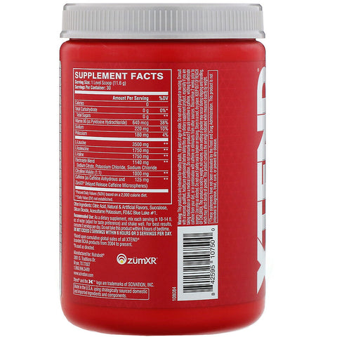 Xtend Energy BCAA, Blue Raspberry Ice, 12.3 oz (348 g) - 30 Servings