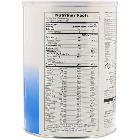 Natures Plus - Spiru-Tein High Protein Energy Meal, Vanilla, 2.4 lbs (1088 g)