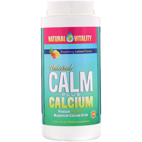 Natural Vitality - Natural Calm Plus Calcium, Raspberry-Lemon Flavor, 16 oz (454 g)
