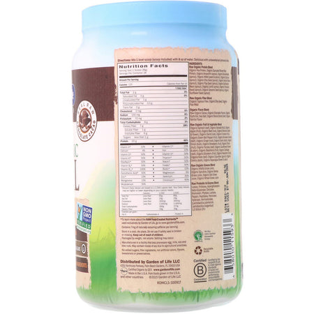 Garden Of Life - Raw Organic Meal Chocolate 1017g POWDER
