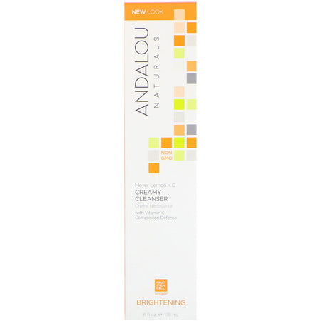 Andalou Naturals -Creamy Cleanser, Meyer Lemon + C, Brightening, 6 fl oz (178 ml)