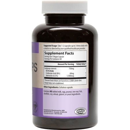 MRM - Cordyceps 750mg (Cordyceps Sinensis) - 60 Capsules