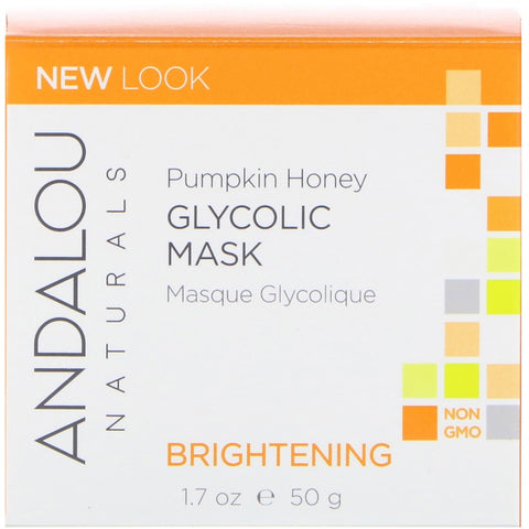 Andalou Naturals - Glycolic Mask, Pumpkin Honey, Brightening, 1.7 oz (50 g)