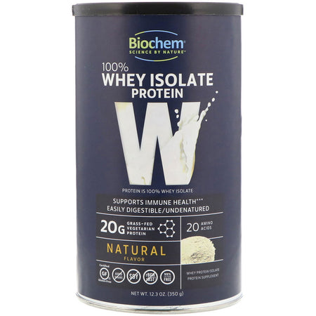 BioChem - 100% Whey Isolate Protein, Natural Flavor, 12.3 oz (350 g) - Powder