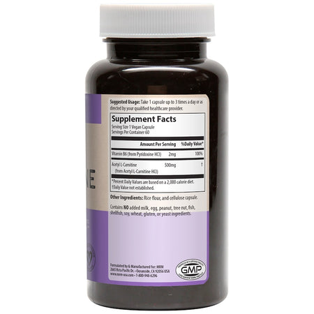 MRM - Acetyl L-Carnitine - 500mg Per Capsule - 60 Capsules