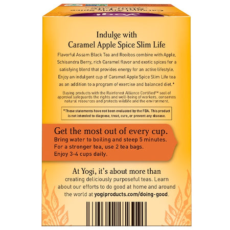 Yogi Tea - Slim Life, Caramel Apple Spice, 16 Tea Bags, 1.12 oz (32 g)
