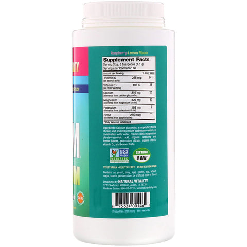Natural Vitality - Natural Calm Plus Calcium, Raspberry-Lemon Flavor, 16 oz (454 g)