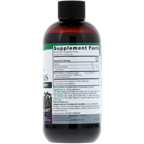 Nature's  Answers - Sambucus (Black Elder Berry) 12,000 mg, 8 fl oz (240 ml)