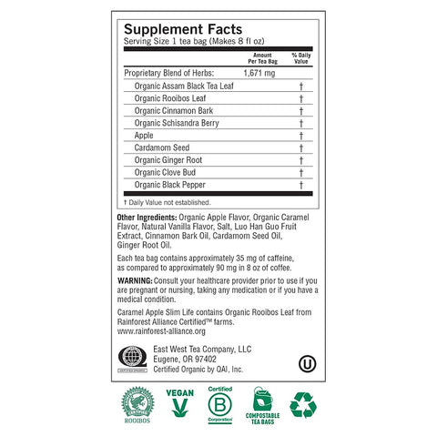 Yogi Tea - Slim Life, Caramel Apple Spice, 16 Tea Bags, 1.12 oz (32 g)