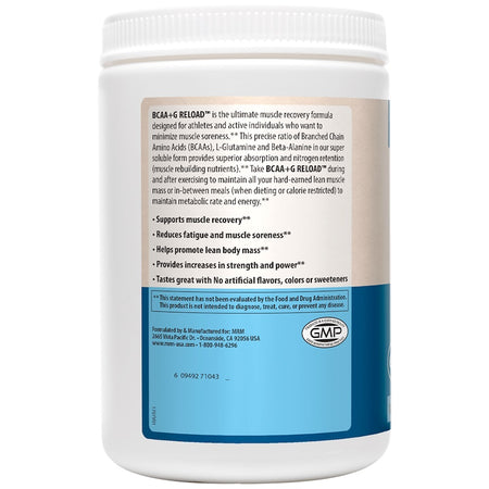 MRM - BCAA+ G RELOAD™ NATURAL Post-Workout Recovery, Watermelon, 11.6 oz (330 g)