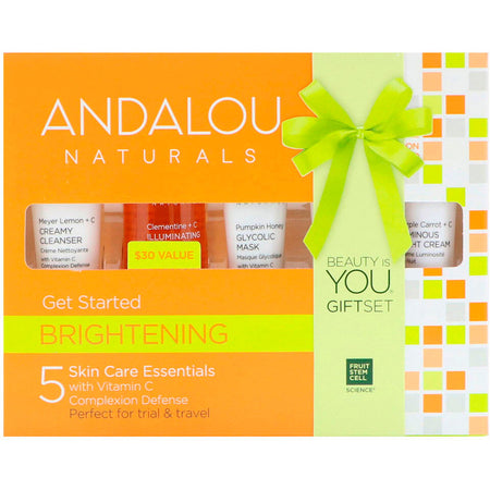 Andalou Naturals - Get Started Brightening Skin Care Essentials, 5 Piece Kit