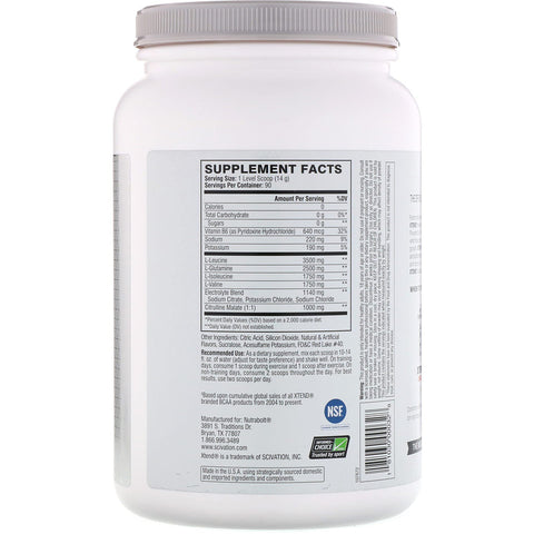 Xtend The Original 7G BCAA, Strawberry Kiwi Splash, 2.78 lb (1.26 kg) - 90 Servings