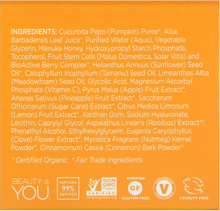 Andalou Naturals - Glycolic Mask, Pumpkin Honey, Brightening, 1.7 oz (50 g)