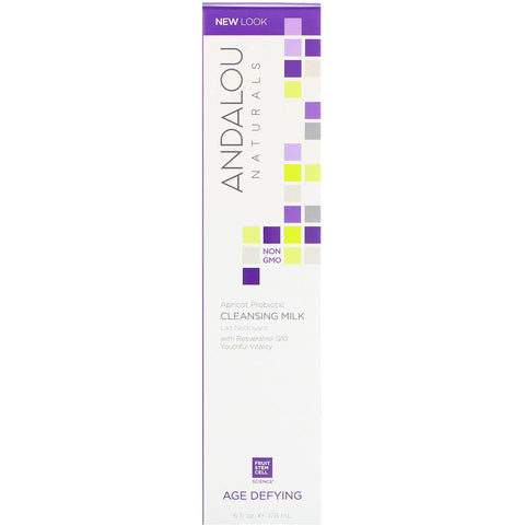 Andalou Naturals - Cleansing Milk, Apricot Probiotic, Age Defying, 6 fl oz (178 ml)