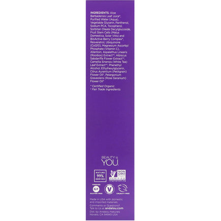 Andalou Naturals - Toning Refresher, Blossom + Leaf, Age Defying, 6 fl oz (178 ml)