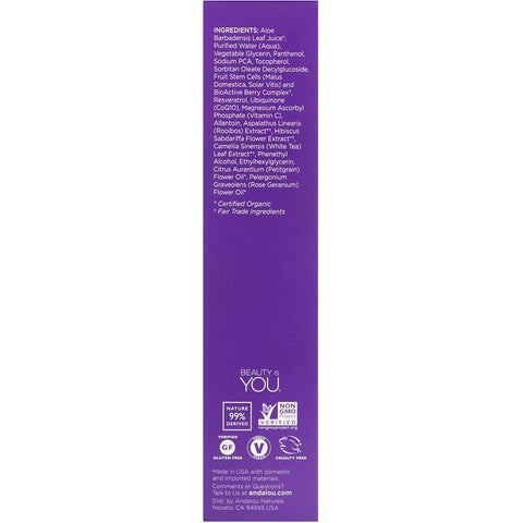 Andalou Naturals - Toning Refresher, Blossom + Leaf, Age Defying, 6 fl oz (178 ml)