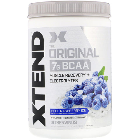 Xtend - The Original 7G BCAA, Blue Raspberry Ice, 14.8 oz (420 g) - 30 Servings