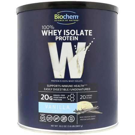BioChem - 100% Whey Isolate Protein, Vanilla, 12.3 OZ - Powder