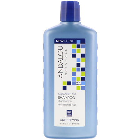 Andalou Naturals - Shampoo, Age Defying, For Thinning Hair, Argan Stem Cell, 11.5 fl oz (340 ml)