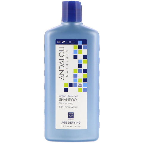 Andalou Naturals - Shampoo, Age Defying, For Thinning Hair, Argan Stem Cell, 11.5 fl oz (340 ml)