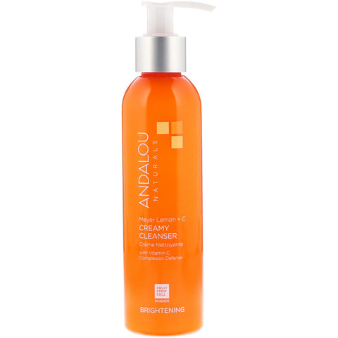 Andalou Naturals -Creamy Cleanser, Meyer Lemon + C, Brightening, 6 fl oz (178 ml)