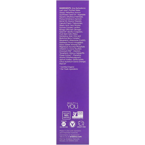Andalou Naturals - Cleansing Milk, Apricot Probiotic, Age Defying, 6 fl oz (178 ml)