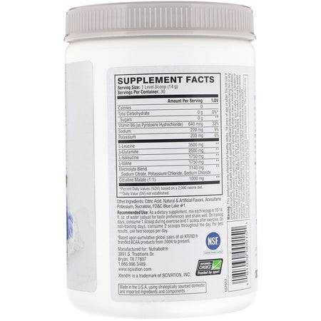 Xtend - The Original 7G BCAA, Blue Raspberry Ice, 14.8 oz (420 g) - 30 Servings