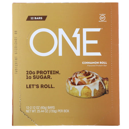 One Brands, One Bar, Cinnamon Roll, 12 Bars, 2.12 oz (60 g) Each