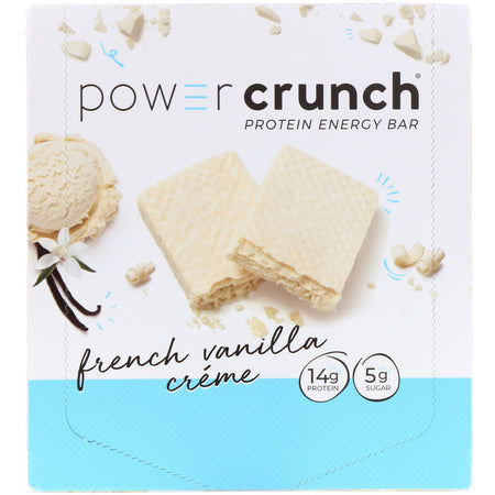 BNRG, Power Crunch Protein Energy Bar, French Vanilla Creme, 12 Bars, 1.4 oz (40 g) Each