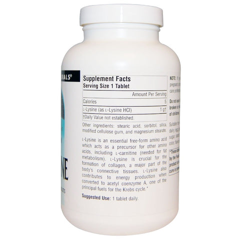 Source Naturals - L-Lysine 1000 Mg - 200 Tablet