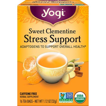 Yogi Tea - Stress Support, Sweet Clementine, Caffeine Free, 16 Tea Bags, 1.12 oz (32 g)