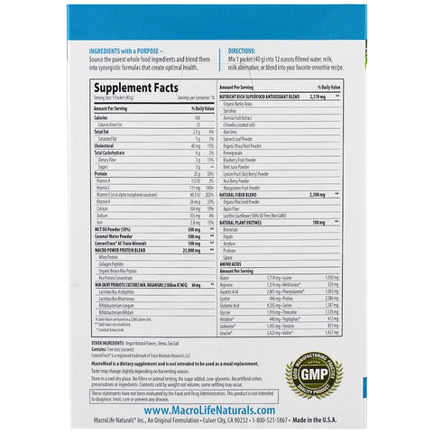 Macrolife Naturals - MacroMeal Omni Vanilla Packet Box - 14 Oz