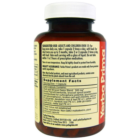 Yerba Prima - Great Plains Bentonite + Herbal Detox, 60 Capsules