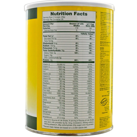 Natures Plus - Source of Life, Vitamin, Mineral & Protein Energy Shake, Creamy Granola Flavor, 2.2 lbs (1014 g)