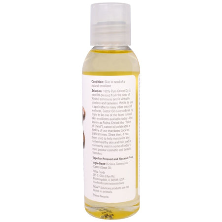 Now Foods - Solutions, Castor Oil, 4 fl oz (118 ml)