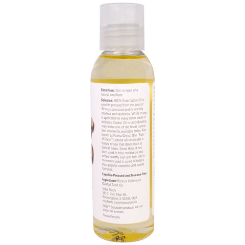 Now Foods - Solutions, Castor Oil, 4 fl oz (118 ml)