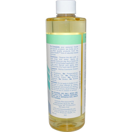 Home Health (Solgar) - Castor Oil Cold Pressed  & Cold Processed - 16 Oz
