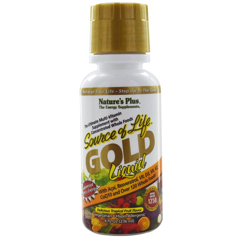 Natures Plus -  Source of Life, Gold Liquid, Delicious Tropical Fruit Flavor, 8 fl oz (236 ml)