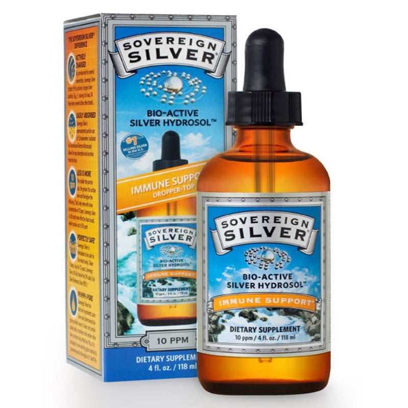 Sovereign Silver - Bio-Active Silver Hydrosol 4oz Dropper-Top