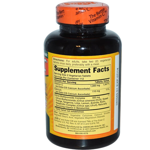 Ester-C®  500 Mg With Citrus Bioflavonoids Veg. Tablets^ - 225