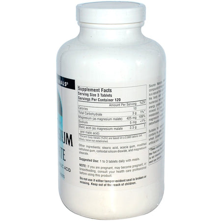 Source Naturals - Magnesium Malate 1250 Mg - 360 Tablet