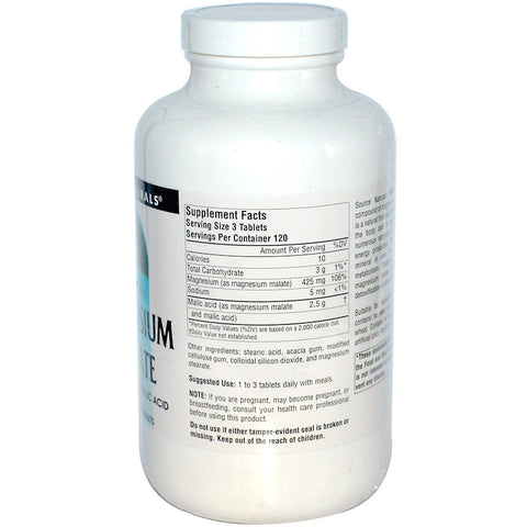 Source Naturals - Magnesium Malate 1250 Mg - 360 Tablet