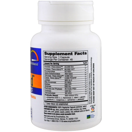 ENZYMEDICA - Digest Gold + Probiotics - 45 Capsules