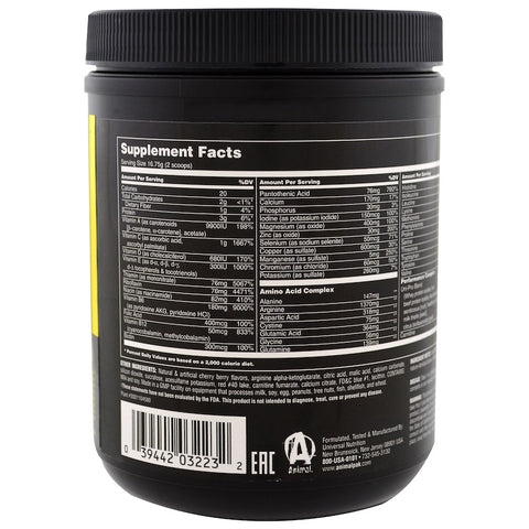 Universal Nutrition, The Original Animal Pak, Animal Training Powder, Cherry Berry, 369 g