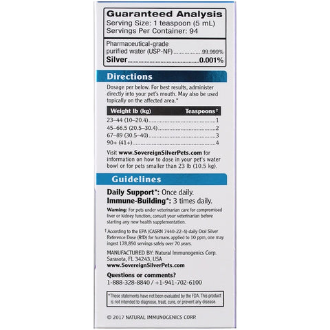 Sovereign Silver - Bio-Active Silver Hydrosol, For Pets, Immune Support, 16 fl oz (473 ml)