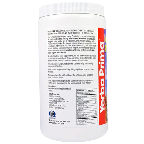 Yerba Prima - Psyllium Whole Husks - 12 Oz Whole Husks