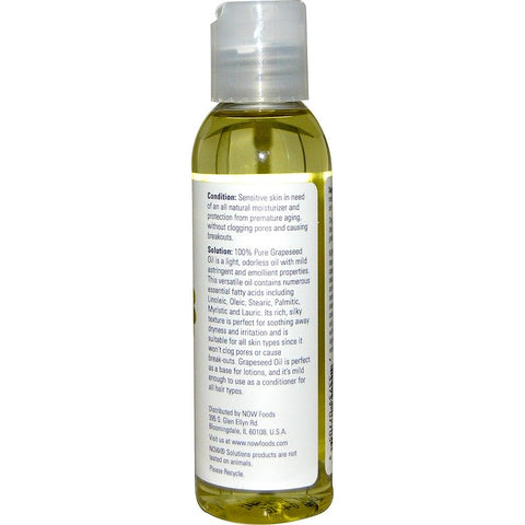 Now Foods - Solutions, Grapeseed Oil, 4 fl oz (118 ml)