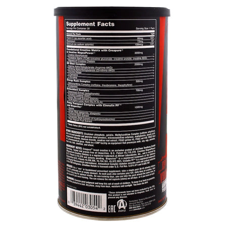 Universal Nutrition, Animal Pump, The Preworkout Muscle Volumizing Stack, 30 Packs
