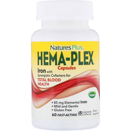 Natures Plus - Hema-Plex Capsules, 60 Fast-Acting Vegetarian Capsules