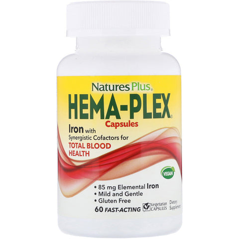 Natures Plus - Hema-Plex Capsules, 60 Fast-Acting Vegetarian Capsules